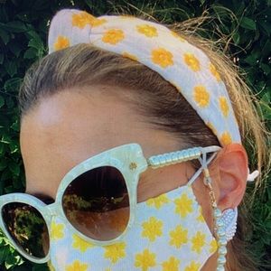 Lele Sadoughi Yellow Daisy Eyelet Headband